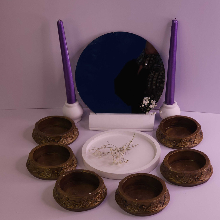 ظروف هفت سین سنگ مصنوعی مدل مارسلا 9 تکه لوکس و مدرن