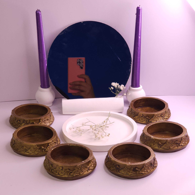 خرید ظروف هفت سین سنگ مصنوعی مدل مارسلا 9 تکه لوکس و مدرن