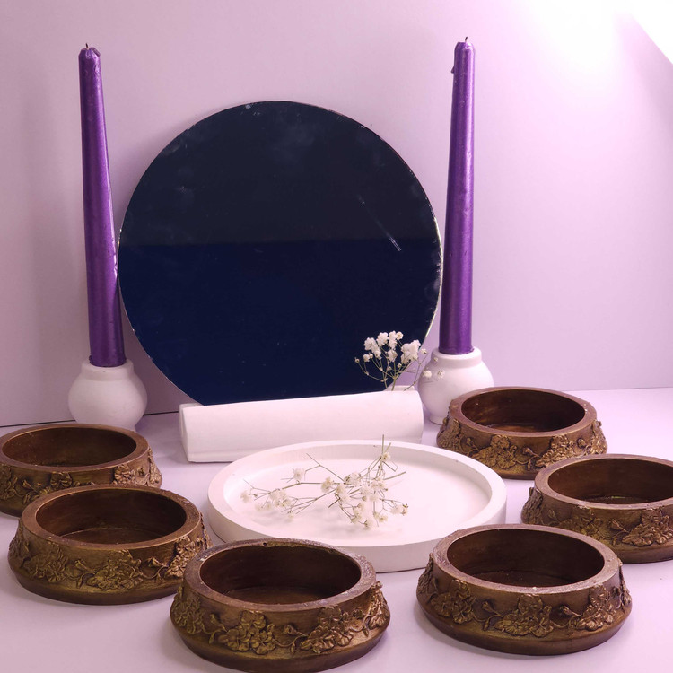 ظروف هفت سین سنگ مصنوعی مدل مارسلا 9 تکه لوکس و مدرن