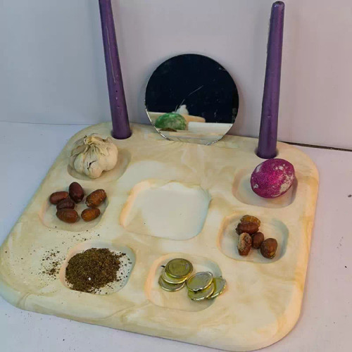 ست هفت سین نوروزی اقتصادی مربعی ساده از جنس سنگ مصنوعی دکوراتیو لیانا (پس کرایه)