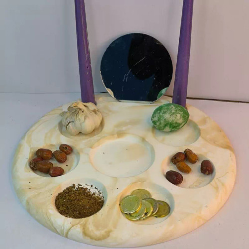 ست هفت سین نوروزی اقتصادی دایره ای ساده از جنس سنگ مصنوعی دکوراتیو لیانا (پس کرایه)