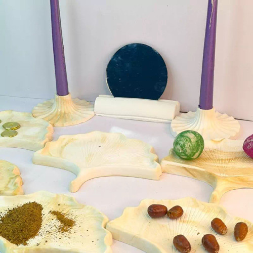 ست هفت سین نوروزی طرح برگ از جنس سنگ مصنوعی مدرن و شیک (پس کرایه)