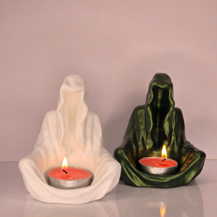 جاشمعی طرح روح سنگ مصنوعی سبز رنگ و مشکی و سفید رنگ